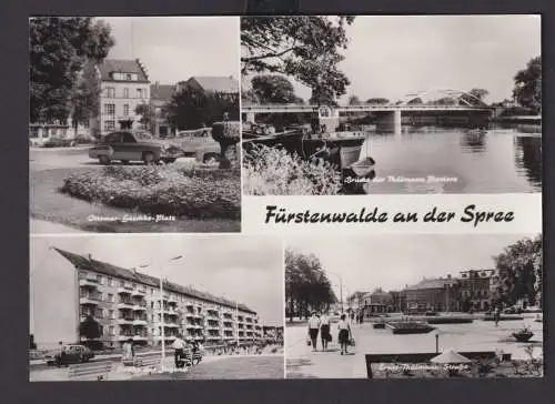 Ansichtskarte Fürstenwalde Spree Brandenburg Ottmar Geschke Platz Brücke der