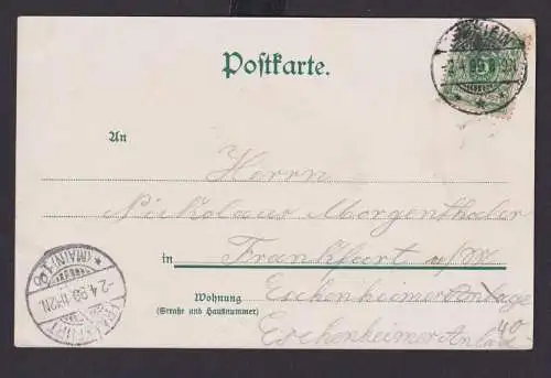 Ansichtskarte Eppstein Hessen Taunus Totalansicht nach Frankfurt 02.04.1899