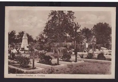 Ansichtskarte Militaria Corbeny Frankreich Soldaten Friedhof Feldpost nach