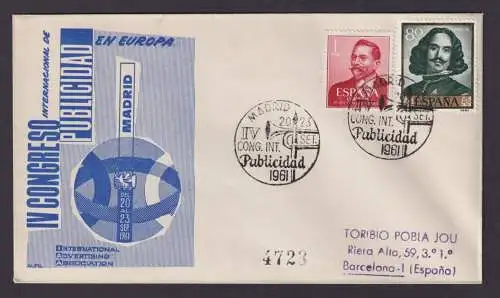 Spanien Brief SST Madrid nach Barcelona Kongress Int. Werbung 1961