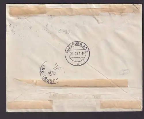 Briefmarken Deutsches Reich R Brief Zusammendruck Viererblock Hindenburg München