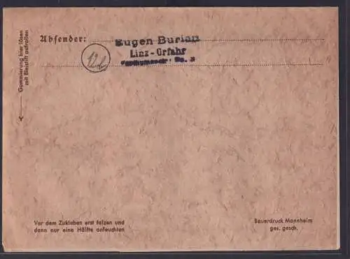 Ostmark Linz Deutsches Reich Brief EF 898 Landesschießen Tirol Österreich