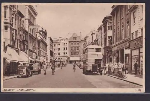 Ansichtskarte Northampton Drapery Grossbritannien Doppeldecker Bus nach