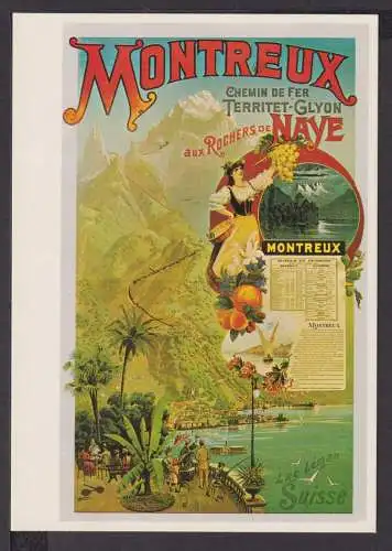 Jugendstil Art Nouveau Künstler Ansichtskarte Montreux aux Rochers de Naye 1894