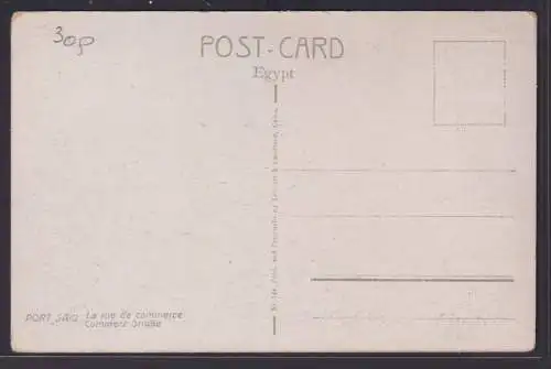 Ansichtskarte Port Said Ägypten Rue de Commerce Strassenansicht Geschäfte