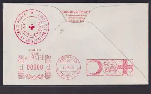 Flugpost airmail Rotes Kreuz selt SST Swissair mit Brandenburger Tor Berlin Genf