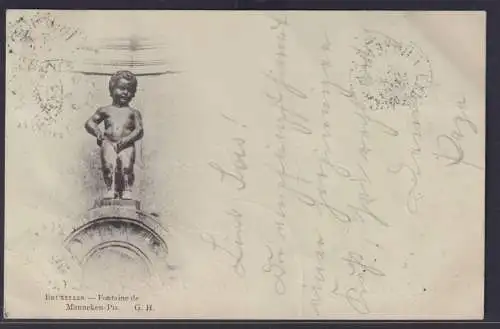 Ansichtskarte Brüssel Fontaine de Manneken Pis nach Braunschweig Niedersachsen