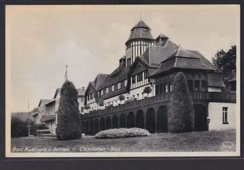 Ansichtskarte Bad Kudowa Charlottenbad Park Schlesien nach Magdeburg