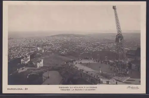 Ansichtskarte Barcelona Spanien Tibidabo Berg Totalansicht