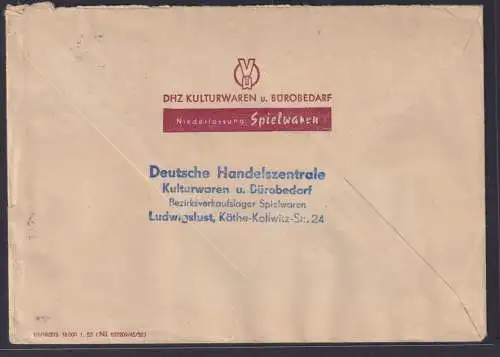 DDR Brief Ludwigslust mit 2x 24 Pfg. Persönlichkeiten auf Geschäftspapiere inter