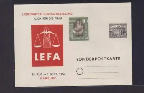 Bund Sonderkarte Hamburg Lebensmittel Fach Ausstellung LEFA 1956