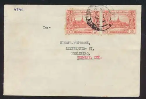 Asia Burma Myanmar Birma Brief MEF nach Perleberg Cover to Germany