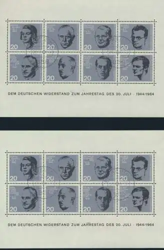 Bund Block 3 Widerstand 20 Jahre Attentat Hitler vier verschied. FDC Stempel