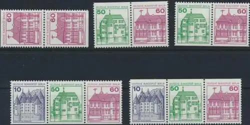 Berlin Zusammendrucke B & S MH 12 W75-W78 611 C/D postfrisch 1980 Kat. 45,00