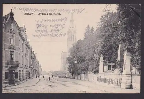 Arlon Frankreich Ansichtskarte Feldpost AFS Avenue Kirche Stuttgart