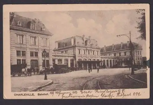 Charleville Ansichtskarte Feldpost Frankreich Bahnhof Ostheim