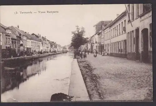 Termonde Ansichtskarte Frankreich Fluss Vieux Remparts