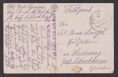 Ansichtskarte Laon Frankreich Rue Chatelaine 1918 Feldpost Hochwang Bayern