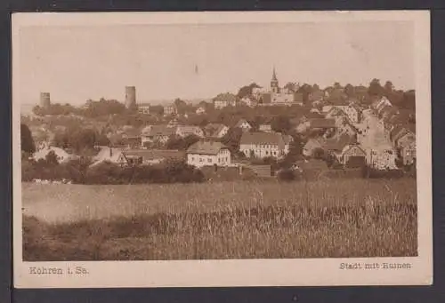 Ansichtskarte Kohren Sachsen Stadt mit Ruinen 1932 Oberpickenhain