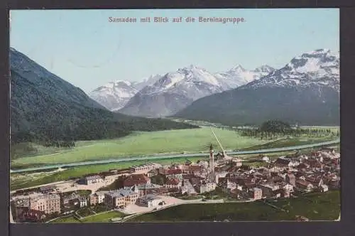 Ansichtskarte Samaden Schweiz Blick auf die Berlinagruppe 1908 Düsseldorf NRW