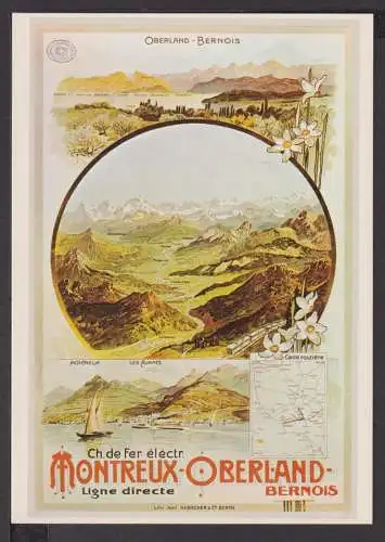 Jugendstil Art Nouveau Künstler Ansichtskarte Montreux Oberland Bernois 1900