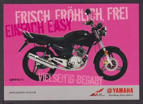 Ansichtskarte Motorrad Reklame Yamaha YBR125 Frisch Fröhlich Frei