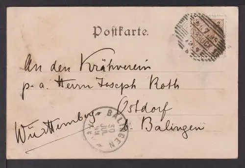 Ansichtskarte Innsbruck Österreich 1899 Innsbruck nach Norden Ostdorf Balingen