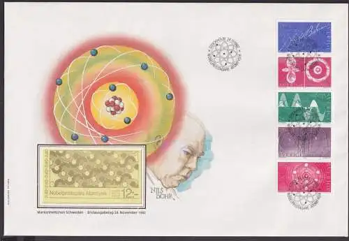 Schweden Markenheftchen Brief Zusammendrucke Heftchenblatt Nobelpreis Atomphysik