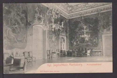 Ansichtskarte Moritzburg Sachsen Jagdschloss Monströsensaal