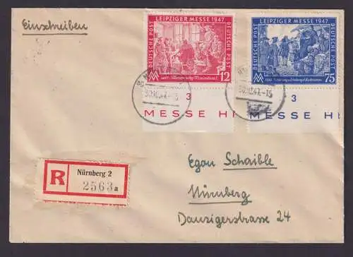 All. Besetzung R Brief 965-966 Messe Leipzig Unterrand Nürnberg Bayern Rand