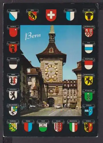 Ansichtskarte Bern Schweiz Zeitglockenturm Wappen Karlsruhe Baden-Württemberg