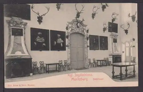 Ansichtskarte Moritzburg Sachsen Jagdschloss Steinsaal