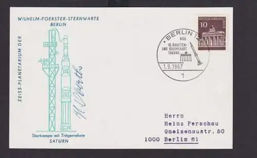 Berlin Brief inter. Umschlag + Stempel Brandenburger Tor Saturn Rakete