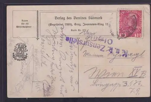 Ansichtskarte Österreich Deutsche Böhmen Künstler Sign. Ritter nach Wien Stempel