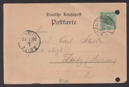 Vorläufer Ansichtskarte Osnabrück Vitischanze Zeitz frühe Karte erst 1893 gel.