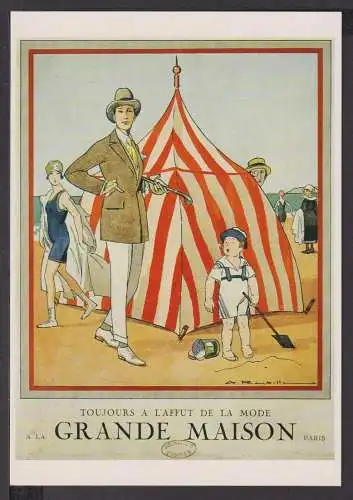 Werbung Reklame Künstler Ansichtskarte A la Grande Maison 1924 Auguste Roubille