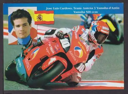 Ansichtskarte Motorrad Rennen Jose Luis Cardoso Team Antena 3 Yamaha 500 ccm