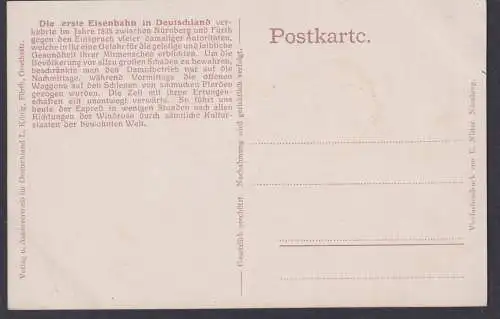 Ansichtskarte Nürnberg Fürth Erste Eisenbahn Deutschlands 1835