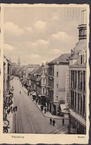 Ansichtskarte Flensburg Holm Geschäftsstrasse Berlin Moabit MIF Dänemark mit