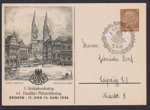 Deutsches Reich Künstler Privatganzsache Bremen Philatelie Ausstellung Leipzig