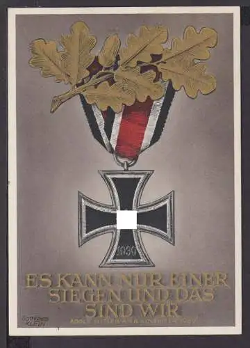 Deutsches Reich Künstler Propagandakarte selt. SST Nürnberg sign Gottfried Klein