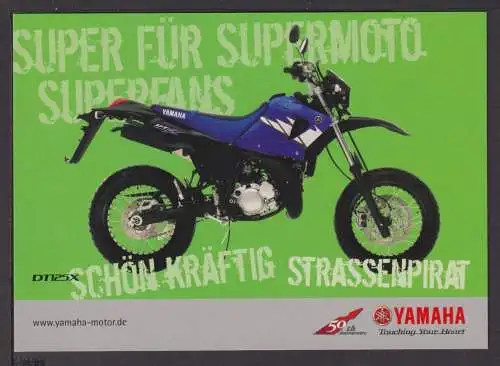 Ansichtskarte Motorrad Reklame Yamaha DT125X Super für Supermoto