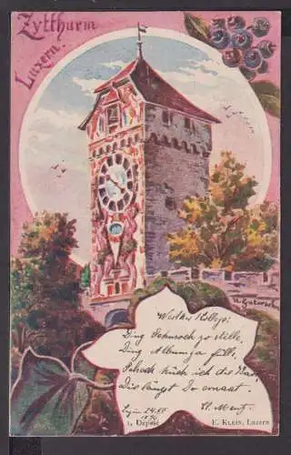 Ansichtskarte Luzern Schweiz Zytthurm 1899 Zürich