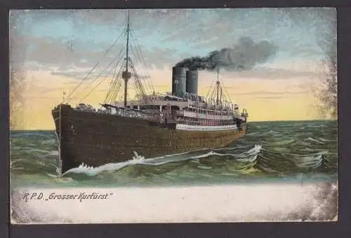 Ansichtskarte Schiffe Marine Schifffahrt RPD Grosser Kurfürst 1907 Bremen