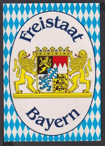 Ansichtskarte Freistaat Bayern Wappen