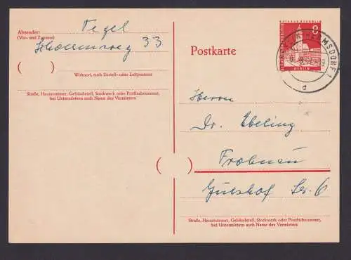 Briefmarken Berlin Ganzsache Bauten II P 44 Hermsdorf Frohnau Kat.-Wert 35,00