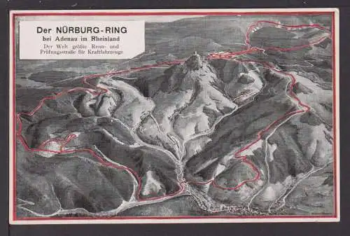 Auto Ansichtskarte Adenau Rheinland-Pfalz Nürburgring Der Welt größte Rennstraße