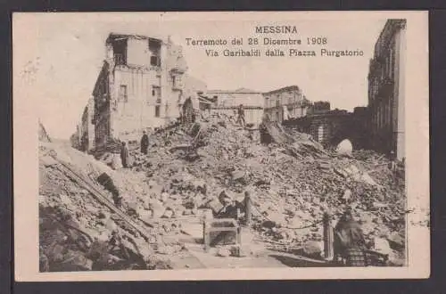 Ansichtskarte Messina Italien Erdbeben 1908 Via Garibaldi Wien Österreich