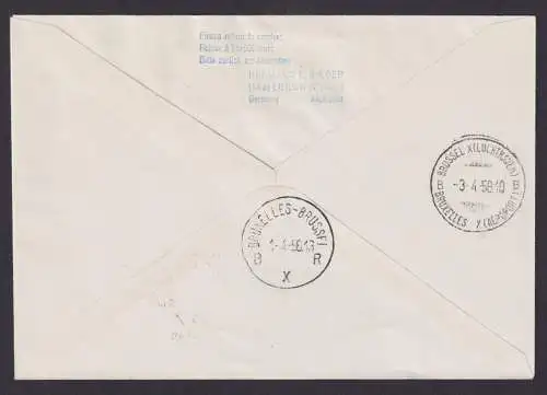 Bund Berlin Brief Flugpost Airmail Frankfurt Main Brüssel Belgien Lufthansa