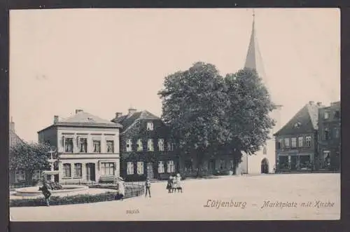 Ansichtskarte Lütjenburg Schleswig-Holstein Marktplatz mit Kirche